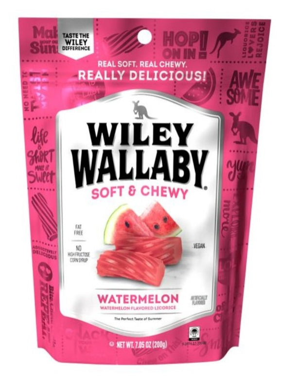 Wiley Wallaby 120069 Gourmet Watermelon Licorice Soft & Chewy 7.05 oz.