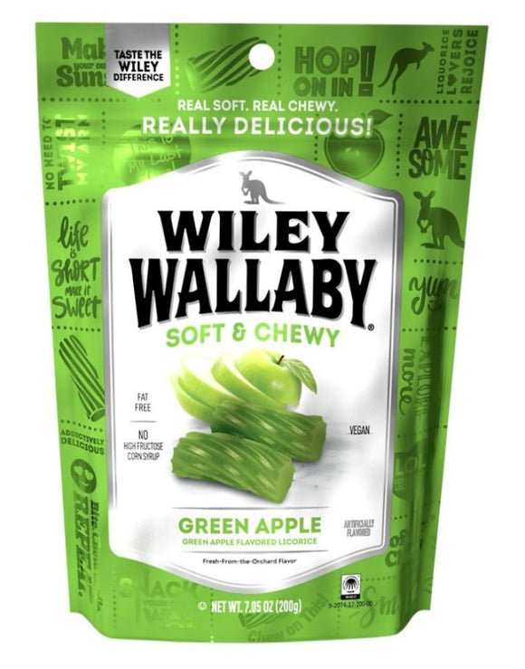 Wiley Wallaby 120072 Green Apple Licorice Soft & Chewy 7.05 oz., Pack of 1