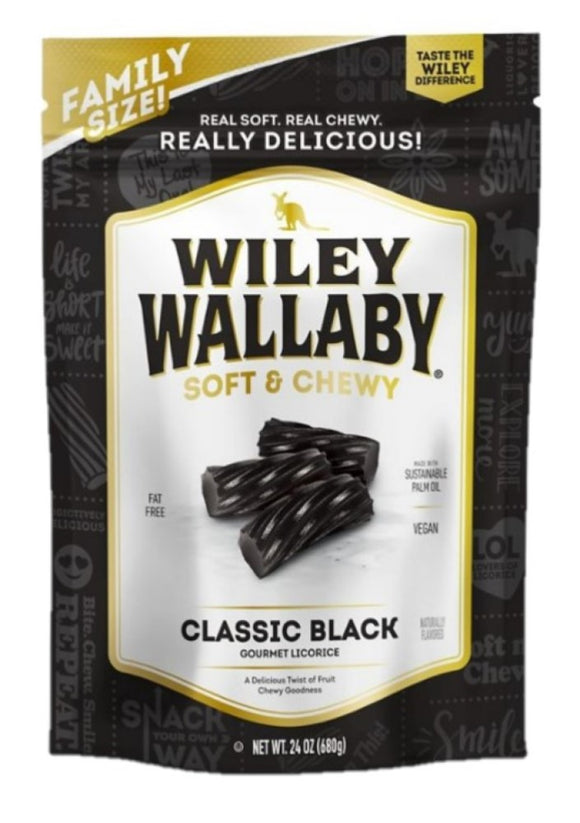 Wiley Wallaby 120151 Classic Black Gourmet Licorice Soft & Chewy 24 oz.