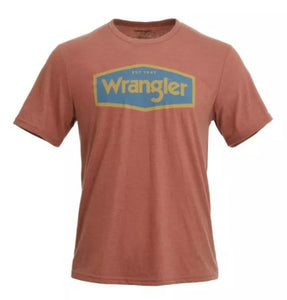 Wrangler 112357973 Men's Short-Sleeve Logo Graphic T-Shirt Large Copper Brown