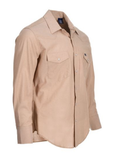 Wrangler MS743CH Men's Cowboy Cut Western Chambray Work Shirt, Khaki, Large