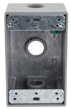 Commercial Electric WSB350G 1/2" 1-Gang 3-Holes Weatherproof Box Gray Metallic