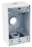 Commercial Electric WSB350W 1/2" White 1-Gang 3-Holes Weatherproof Box White