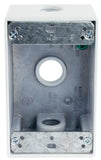 Commercial Electric WSB350W 1/2" White 1-Gang 3-Holes Weatherproof Box White