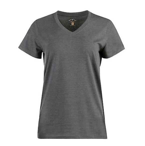 Blue Mountain YKL-9072  Women's Short-Sleeve V-Neck T-Shirt Heather Gray, 2X