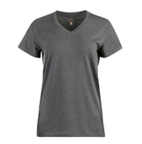 Blue Mountain YKL-9072  Women's Short-Sleeve V-Neck T-Shirt Heather Gray, XL