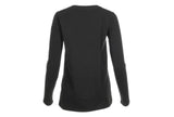 Blue Mountain YLK-1071 Black Women's Long-Sleeve Solid Scoop Neck T-Shirt, 2X