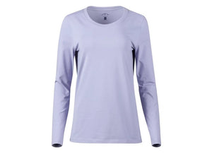 Blue Mountain Persian Violet Women's Long-Sleeve Solid Scoop Neck T-Shirt,Medium