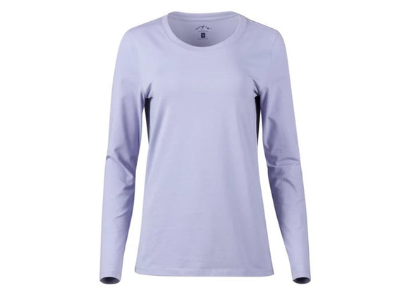Blue Mountain Persian Violet Women's Long-Sleeve Solid Scoop Neck T-Shirt,Medium