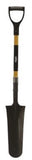 GroundWork YN-8SQ3-10FD Fiberglass Handle Drain Spade 30.7 Inch Black