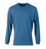 Blue Mountain YMK-1072 Men's Long-Sleeve Jersey Crew T-Shirt, Vallarta Blue, XL