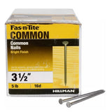 Hillman 461364 Fas-n-Tite Common Nail, Bright Finish 16D x 3-1/2 in. - 5 lb.