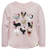 John Deere J2T608PTT Long Sleeve T-Shirt, Heather Pink Glitter Fabric, Pink, 3T