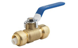 Gripwerks 42702A 1/2 in. Plumbing Ball Valve Push to Connect, Brass Material