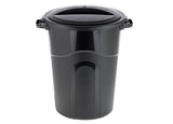 United Solutions TI0020 32 gal. Injection Molded Trashcan with Lid,Black,Plastic