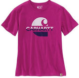 Carhartt 105738-P40 Women's Faded-C Short-Sleeve T-Shirt, Magenta Agate Heather, XL
