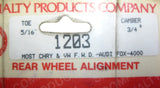 1203 Full Contact Rear Wheel Alignment Shim 5/16" Chevrolet VW Audi Fox 4000