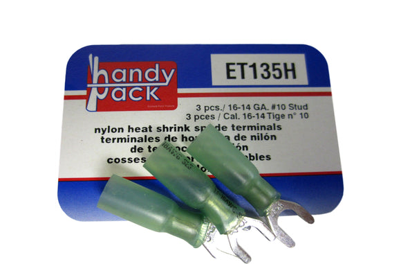 Standard Handy Pack ET135H 16-14 Gauge Nylon Heat Shrink Spade Terminals 3 Pcs