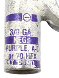 Negative Purple Battery Terminal Flag 3/0 Gauge 3 GA w/o Bolt A-C or 70 HEX NEG