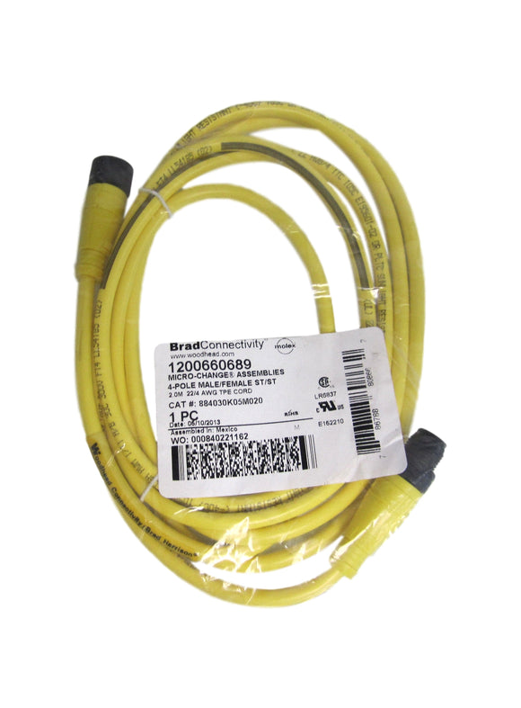 Brad Connectivity Molex 1200660689 Micro Change 4 Pole Male/Female 2.0M Cord