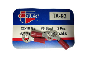 Carquest TA-93 TA93 22-18 Gauge #6 Stud Star Ring Terminals Brand New!