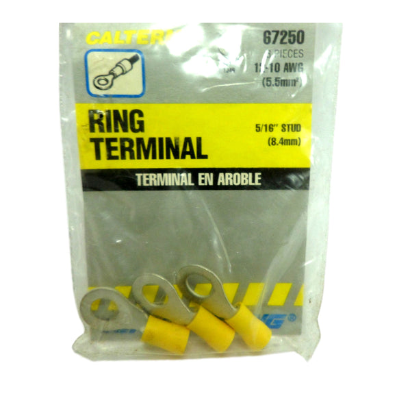 Calterm 67250 Ring Terminal 12-10 AWG 3 Pieces 5/16