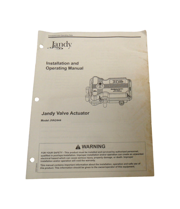 Jandy JVA244 JVA-2444 Valve Actuator Installation Owner's Manual