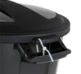 United Solutions TI0020 32 gal. Injection Molded Trashcan with Lid,Black,Plastic