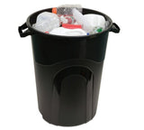 United Solutions TI0020 32 gal. Injection Molded Trashcan with Lid,Black,Plastic