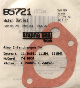 Engine Seal Water Outlet Gasket 85721 35440 Fits 1985-1995 Ford V8 302 351W Eng