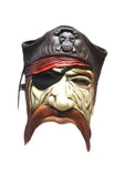 Halloween Angry Chinless Caribbean  Pirate Eyepatch Cosplay Latex Mask