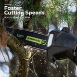 Greenworks PRO 10 in. 60V Battery Cordless Pole Saw with 2.0 Ah Battery and Charger