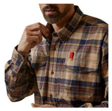 Ariat 10046794 Men's Rebar Flannel Durastretch Long Sleeve Work Shirt XXL Tiger's Eye Plaid