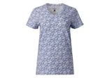 Blue Mountain YKL-9072 Blue Paisley-Colored Short-Sleeve V-Neck T-Shirt, Small