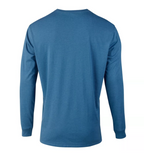 Blue Mountain YMK-1072 Men's Long-Sleeve Jersey Crew T-Shirt, Vallarta Blue, Large