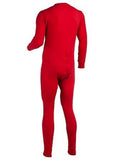 Indera 865US Men's Red Regular Fit Cotton Rib-Knit Union Long Top Suit, Large