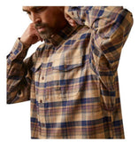 Ariat 10046794 Men's Rebar Flannel Durastretch Long Sleeve Work Shirt XXL Tiger's Eye Plaid