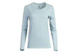 Blue Mountain Dusty Blue Women's Long-Sleeve Solid Scoop Neck T-Shirt, Medium