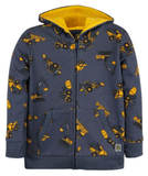 John Deere J4J364BTT Full Zipper French Terry Top, Ombre Blue, 3T