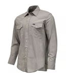 Wrangler MS727GY Cowboy Cut Western Chambray Work Shirt, Light Gray, 2XL