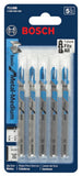 Bosch T118B HSS Shank Jigsaw Blades 3-inch 5-Pack