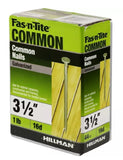 Hillman Galvanized Fas-n-Tite Common Nails for Exterior, 16D x 3-1/2 in.- 1 lb.