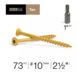 Deck Plus 48415 Exterior Tan Ceramic, Wood Screws, Self-Drilling, (#10 x 2.5"), 1 lb
