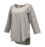 Como Vintage CS12017TSC3 Women's 3/4 Sleeve Popover Tunic, Heather Grey, 2X