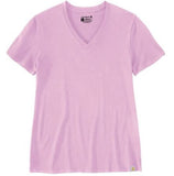 Carhartt 105739-V49 Women's Cotton Relaxed Fit Lightweight V-Neck T-Shirt, Lupine, XL