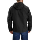 Carhartt 104392-BLK Men's Washed Duck Sherpa-Lined Hooded Jacket, Black, 3XL