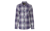Blue Mountain FLW23-10735 Navy/Pink-Colored Women's Plaid Flannel Shirt, 3X