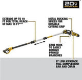 Dewalt DCPS620M1 20V MAX XR Pole Saw, 15-Foot Reach