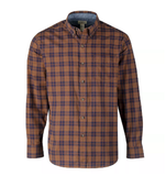 Blue Mountain FMW23-11031 Men's Long Sleeve Oxford Shirt/Brown Plaid/XL