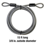Master Lock 72DPF Heavy-duty Braided Steel Looped End Cable Lock - 15 ft.
